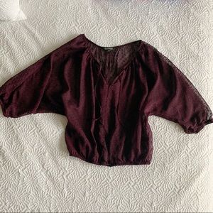 Sheer Express peasant top swiss dot pattern!